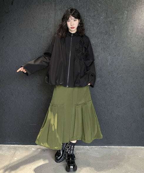 Drawstring Flower Jacket