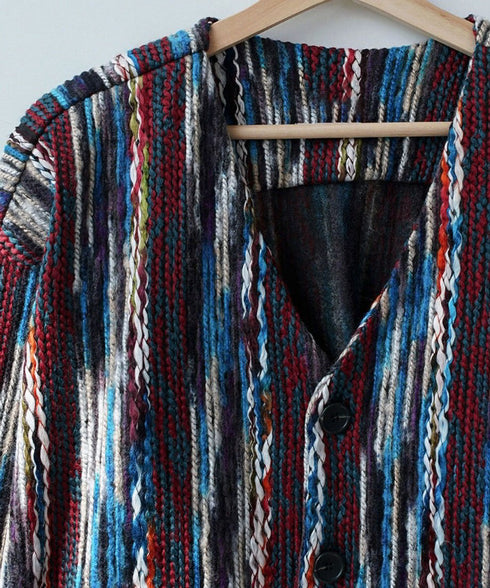 Multicolor Wavy Knit Cardigan