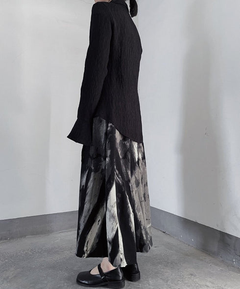 Diagonal Button Front Cut Blouse