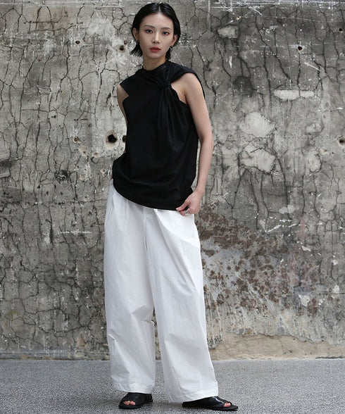 Gathered Round Neck Top