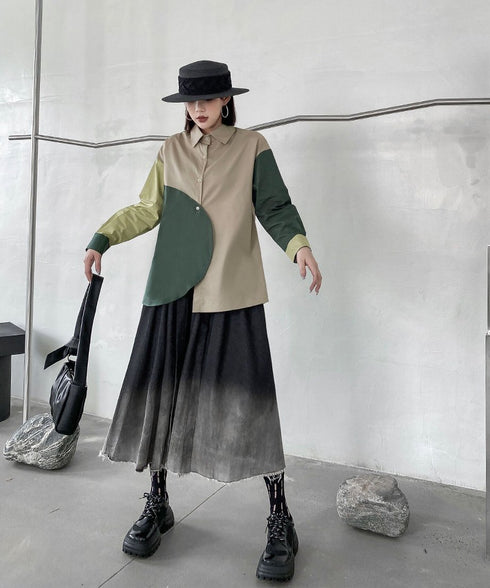 Color Blocking Blouse