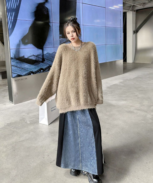 Side Line Denim Skirt