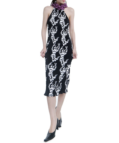 Three-dimensional Pleate-neck Dress