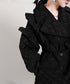 Ruffled Quilted Belted Coat
