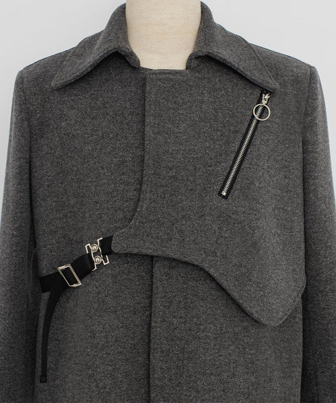 Layered Zip Long Coat