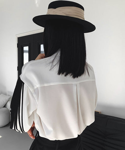 Pleated Sleeve Blouse