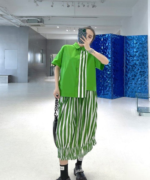 Striped Cocoon Skirt