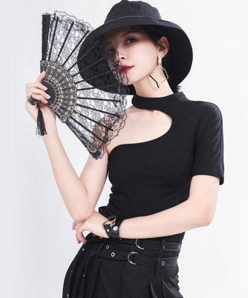 Cut-out One-shoulder Top