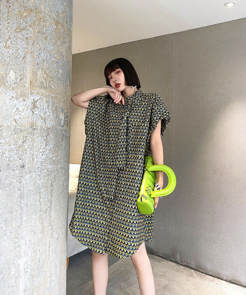 Power Shoulder Tie Dress