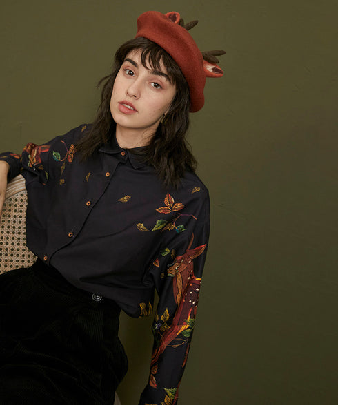 Deer Print Blouse