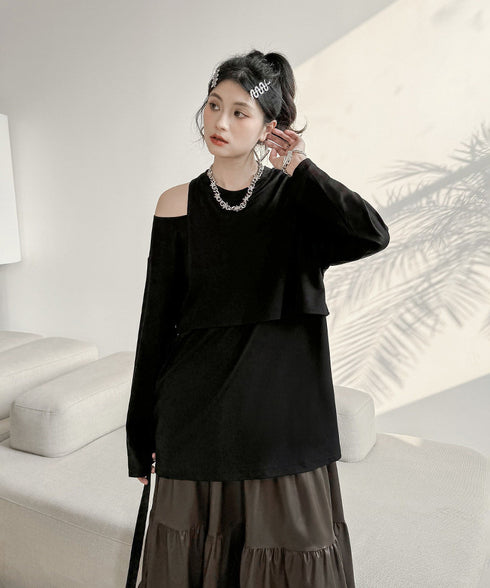 Faux Layered Cutout Top