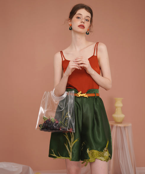 Rabbit Embroidery Shorts