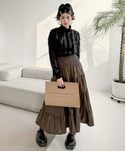 Gathering Flare Skirt