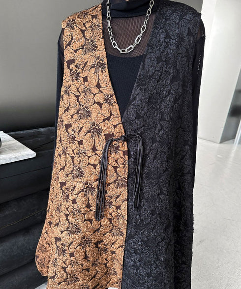 Ripple-fabric Vest&Pants Co-ord