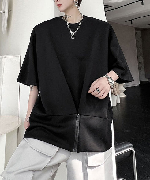 Zip Front Sweat Cardigan Tee