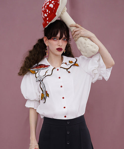 Mushroom Berry Blouse