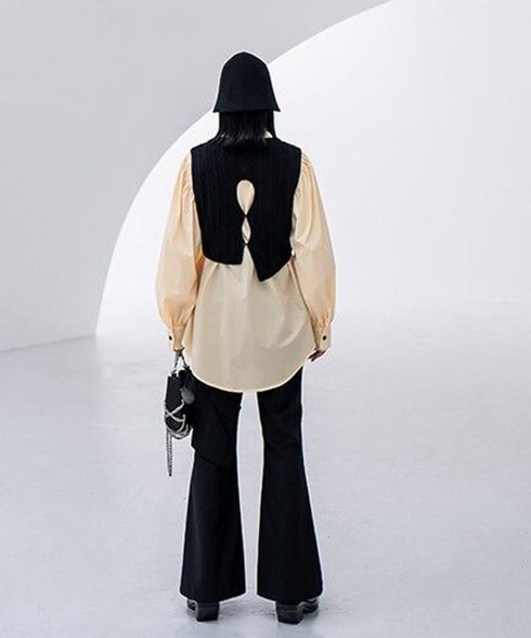 Layered Flare Cargo Pants