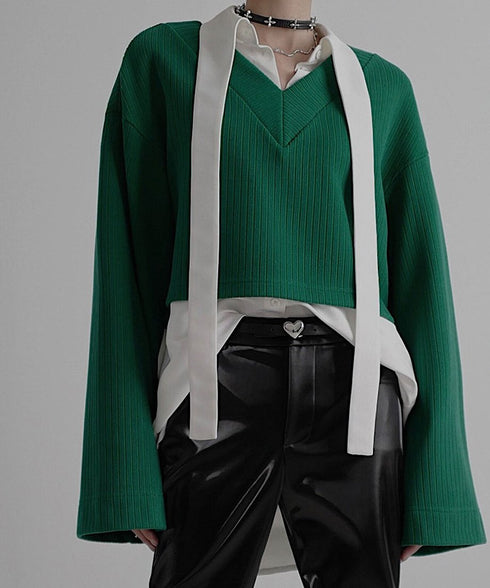 Scarf Collar White Blouse