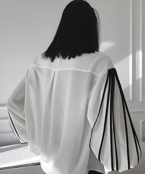 Pleated Sleeve Blouse