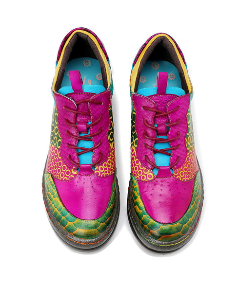 Pop Color Patchwork Derby Shoes