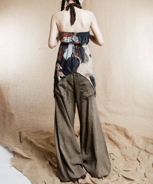 Tassel Belt Lantern Pants