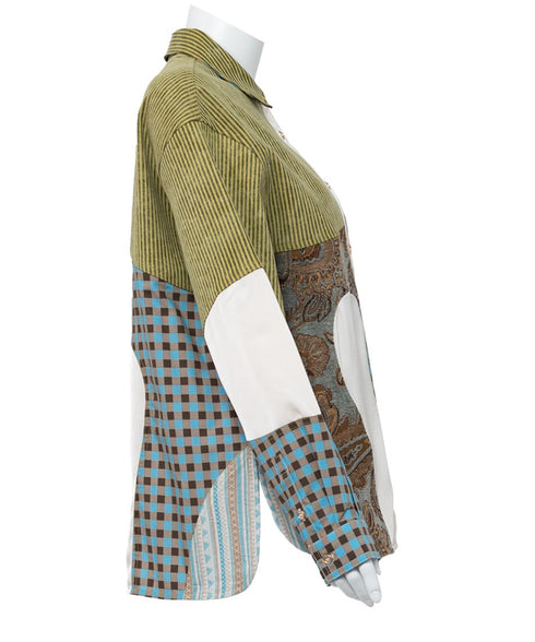 Patchwork Pattern Mix Shirt