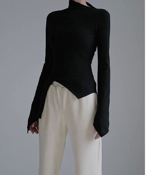 Diagonally Neck Asymmetry Top