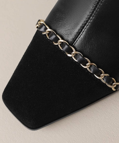 Bicolor Chain Booties