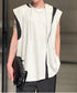 Bicolor Slit Sleeveless Top