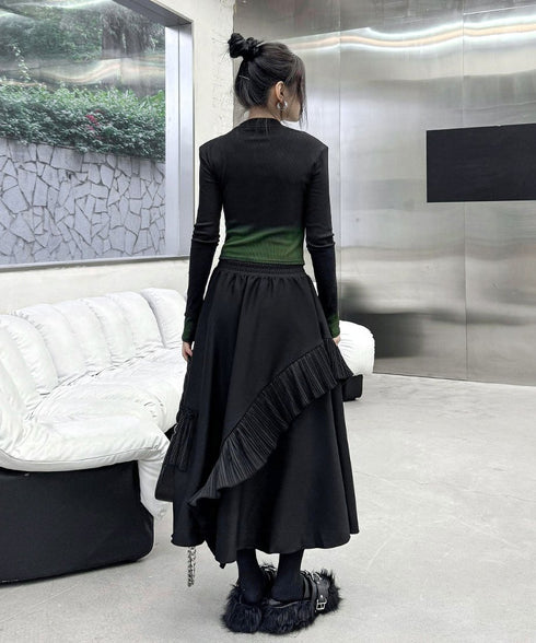 Pleat Ruffle Skirt