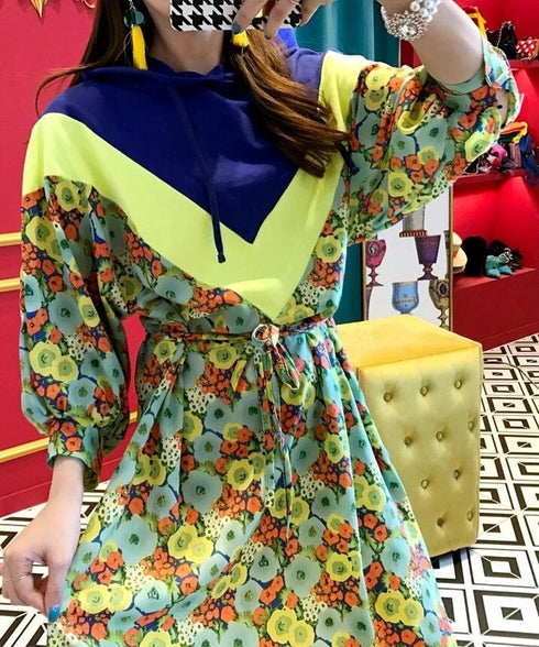 Floral Hoodie Dress