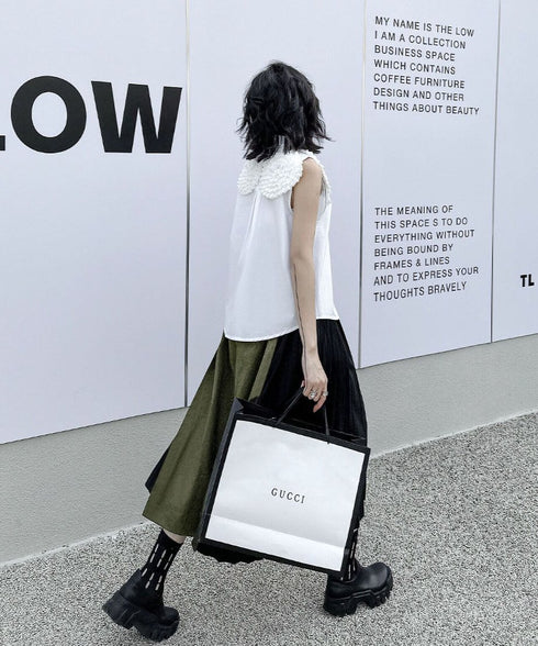 Side Pleat Wide Pants