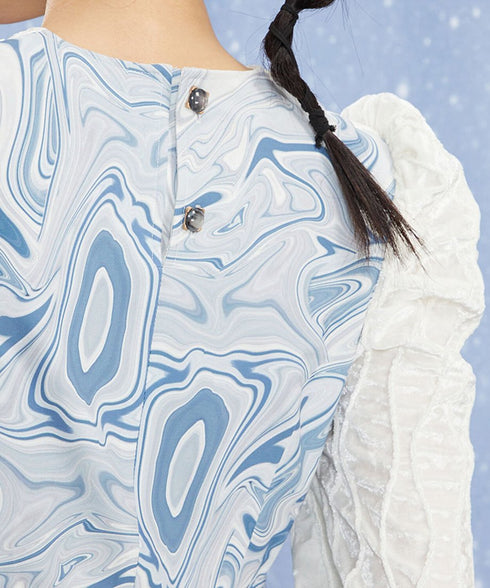 Faux Layered Marble Dress