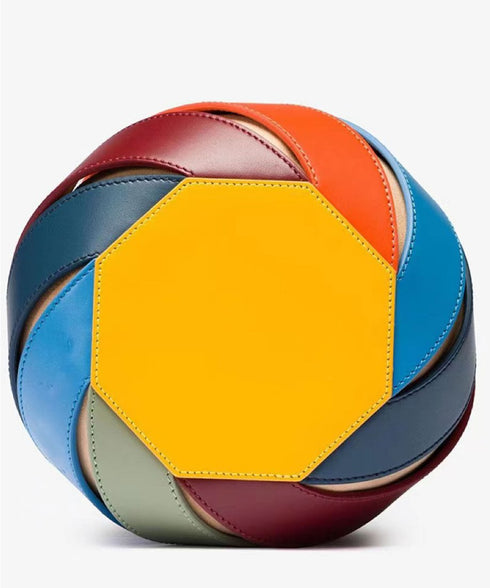 Cylindrical Contrast Color Bag