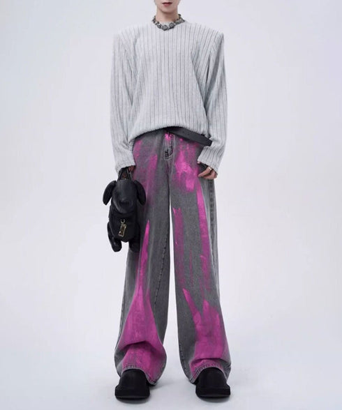 Paint Graphic Wide Denim