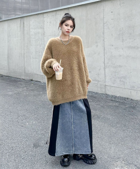 Side Line Denim Skirt