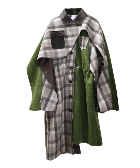 Waist Drawstring Cape Coat