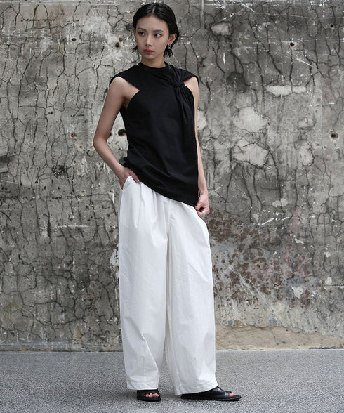 Gathered Round Neck Top