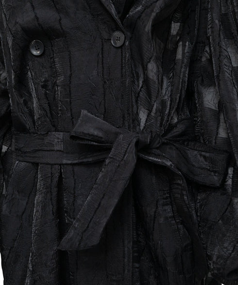 Sheer Check Long Coat