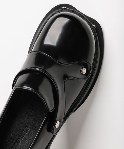 Metal Plate Platform Loafers