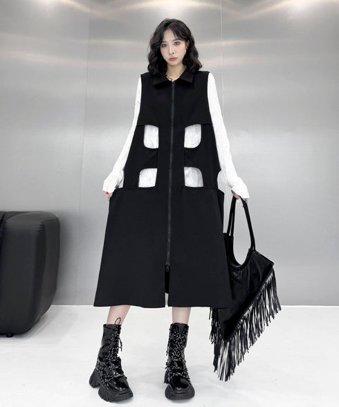Square Cutout Long Vest