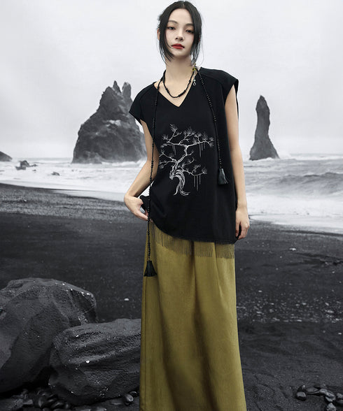 High Waist Straight Skirt