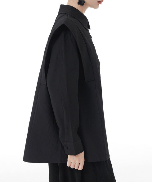 Wing Shoulder Corduroy Blouse