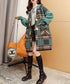 Plaid Patchwork Knit Hooded Jacket