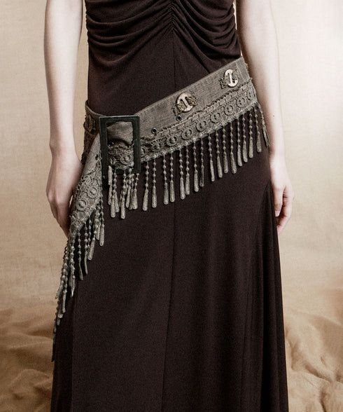 Tassel Belt Lantern Pants