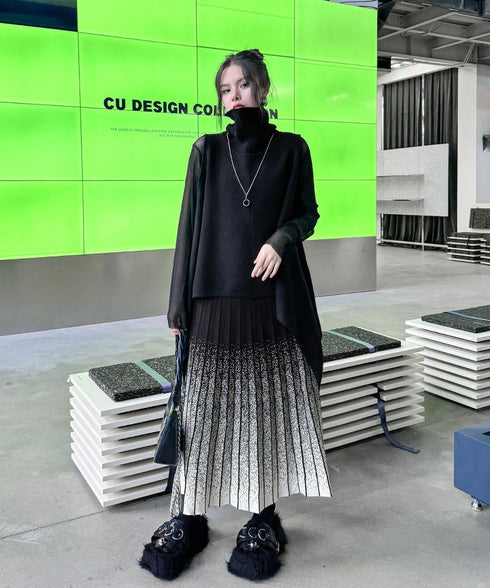 Gradation Pleat Skirt