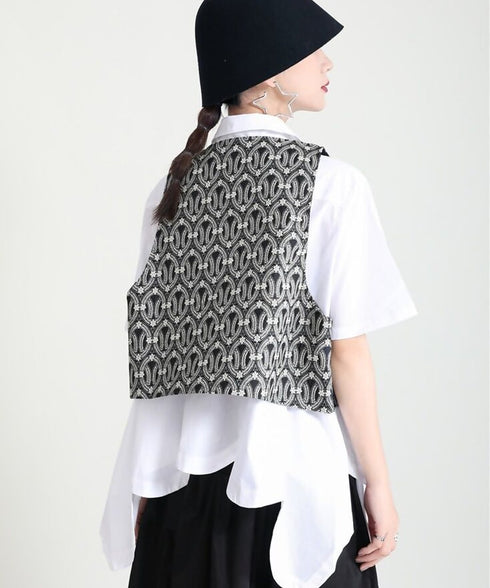 Heart Pocket Jacqard Vest