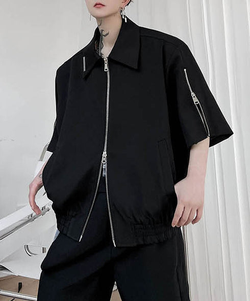 Double Zip Short Sleeve Blouson
