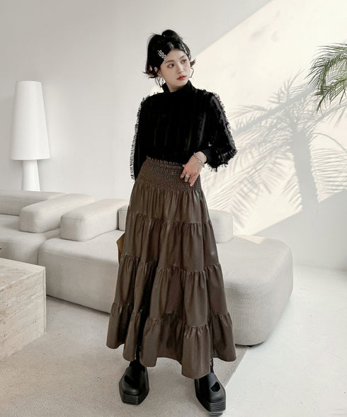 Gathering Flare Skirt