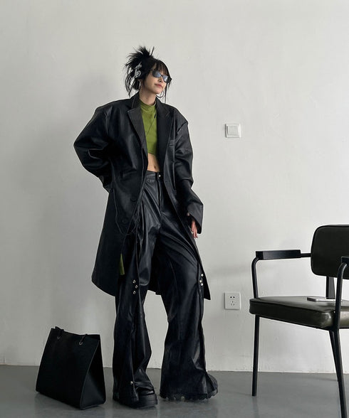 Oversized Faux Leather Jacket